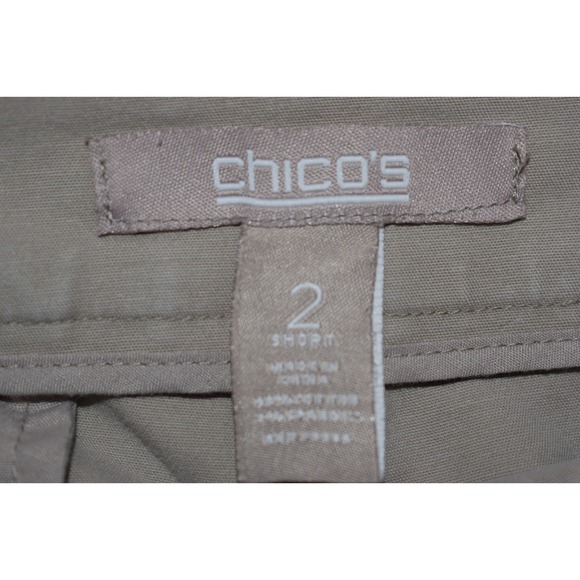 Chicos 2/Large Bermuda Shorts Flat Front Cotton Stretch Modest 11.5 inch inseam - Picture 3 of 16